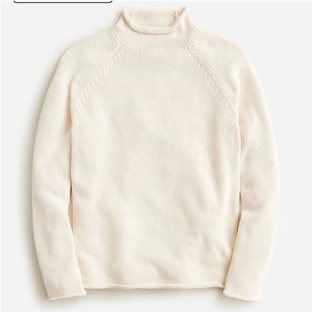 J crew mountain white 1988 heritage cotton Rollneck™ sweater